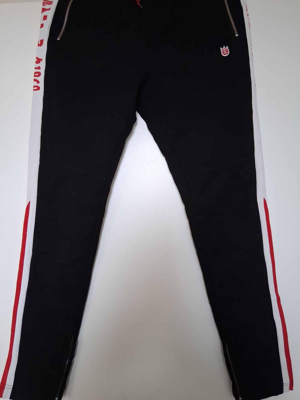 Cult of Individuality Black Joggers with Red Side Stripe!